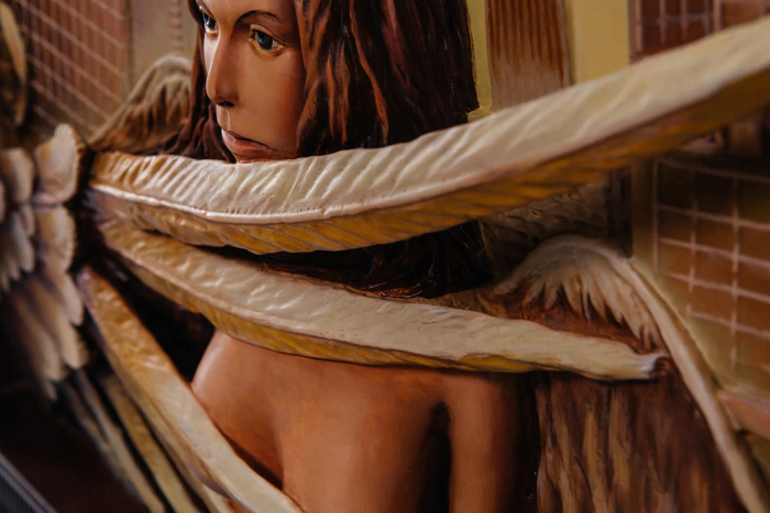 Beech panel "Angel in the city"