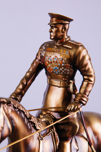 Statuette made of beech "Beetles on a horse"