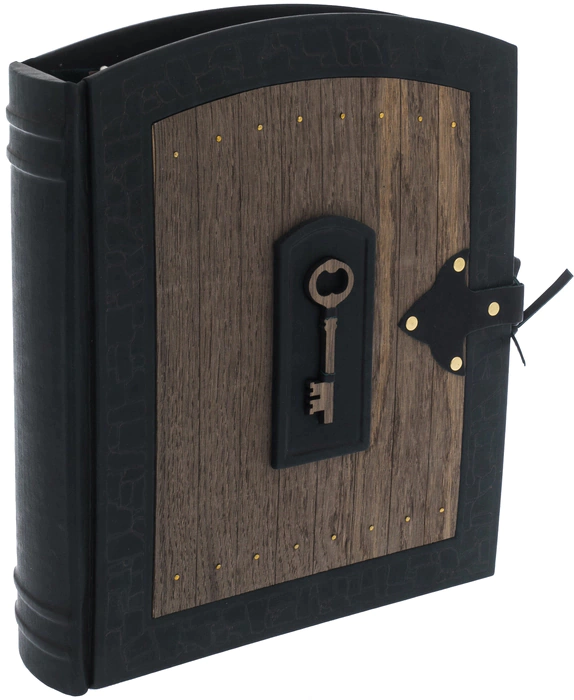 Double-sided photo album "The key of history" made of stained oak