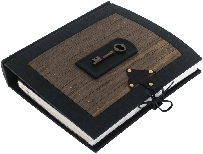 Double-sided photo album "The key of history" made of stained oak