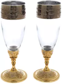 Бокалы для шампанского "Греческие" на 2 персоны, Златоуст