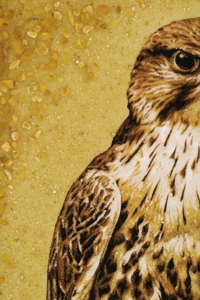 The painting of amber "Falcon"