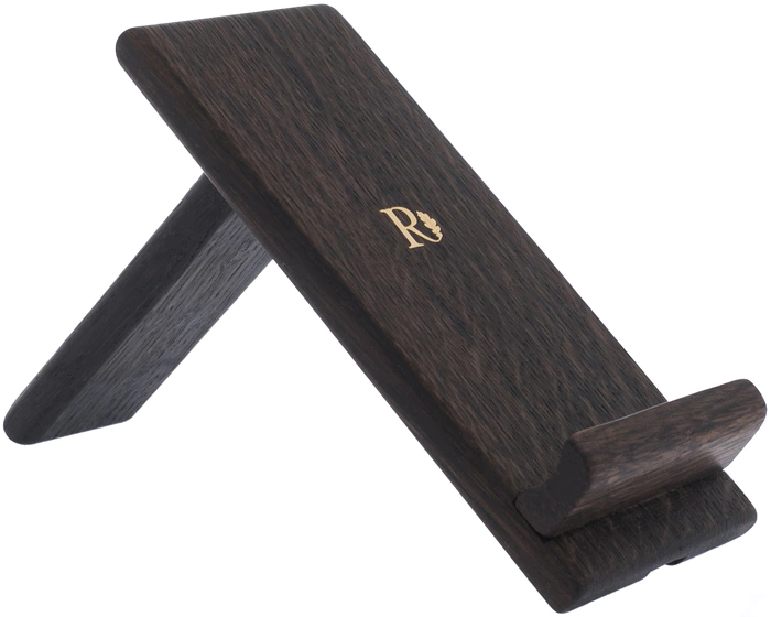 A stand for a phone /tablet made of stained oak