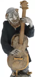 Статуэтка фарфоровая "Еврей с контрабасом"
