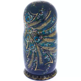 Matryoshka doll for 10 places "Flower, spikelets, forget-me-nots" (25 cm)