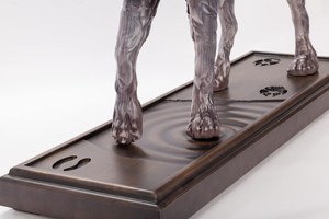 A statuette made of beech "Wolf" on a stand
