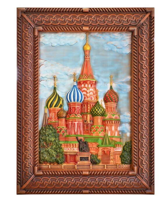 Beech panel "St. Basil's Cathedral"
