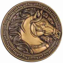 Панно из бука "Конь в круге"