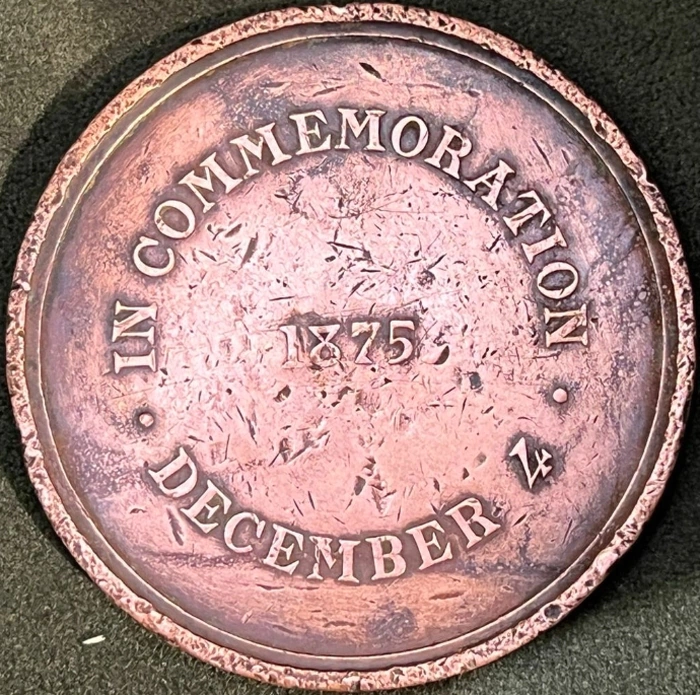 A bronze medal issued in honor of the 80th anniversary of the birth of Thomas Carlyle