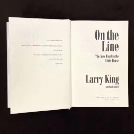 Larry King's book "On the Line: The New Road to the White House" with an autograph