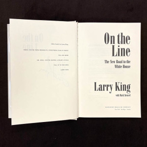 Ларри Кинг книга «On the Line: The New Road to the White House» с автографом