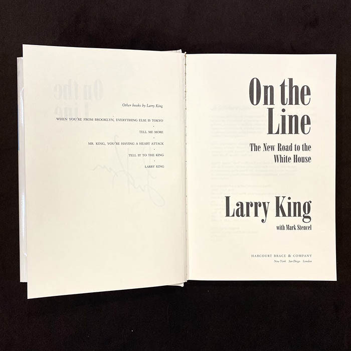 Ларри Кинг книга «On the Line: The New Road to the White House» с автографом