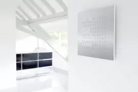 Table clock "QlockTwo Classic" (silver)