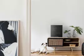 Table clock "QlockTwo Classic" (black)