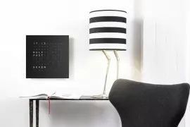 Table clock "QlockTwo Classic" (black)