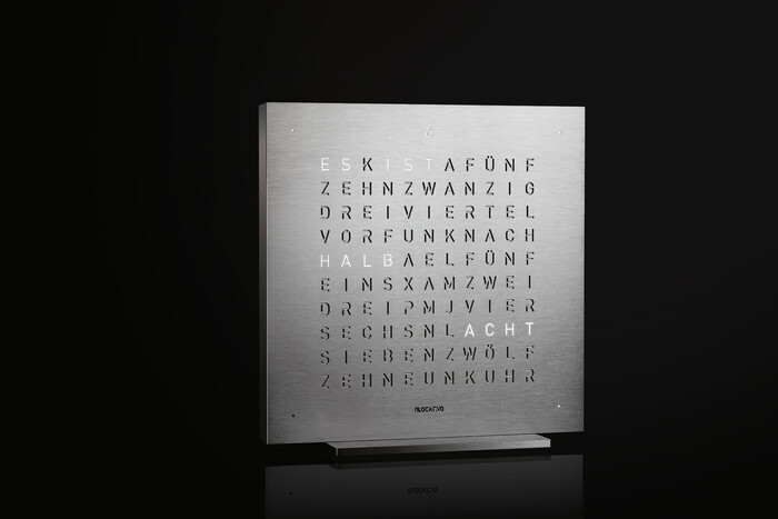 Table clock "QlockTwo Touch" (silver)