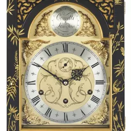 Каминные часы "Comitti Queen Anne in Chinoiserie Tiger Artwork" черные