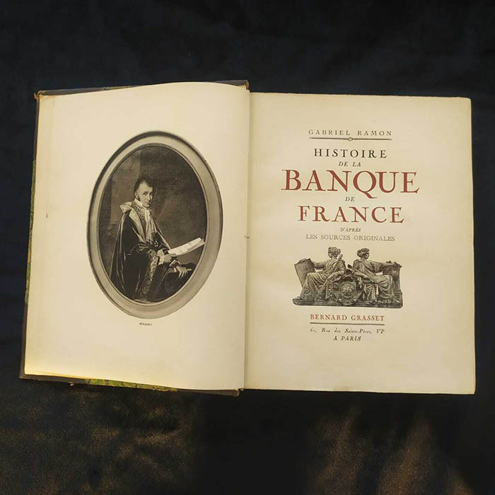 Книга «Histoire de la Banque de France» с автографом Габриэль Рамона