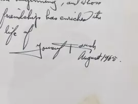 Yusuf Karsh book "In search of greatness" with handwritten wish and autograph