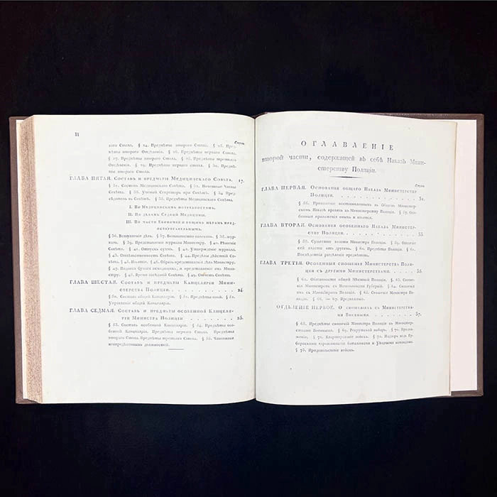 The book "Convolute institutions of ministries and police", M.M. Speransky, 1811