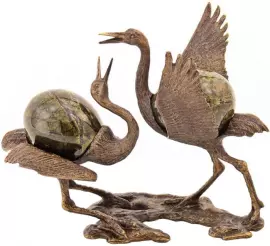 Скульптурная композиция из бронзы "Танцующие журавли"