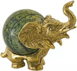 Скульптурная композиция из бронзы "Слон с шаром №5"