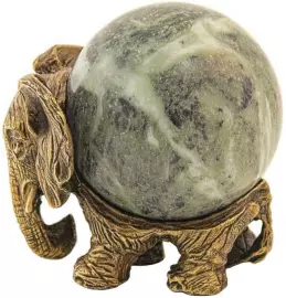 Скульптурная композиция из бронзы "Слон с шаром №4"