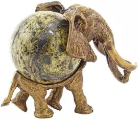 Скульптурная композиция из бронзы "Слон с шаром №1"