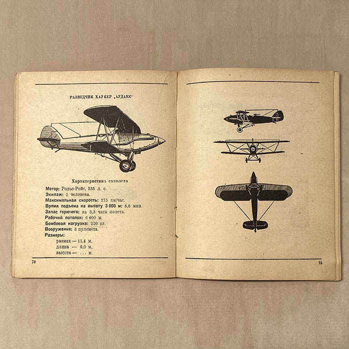 Набор книг. Силуэты самолетов. Владимиров М.А., 1939 - 1940-е годы