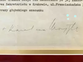 An autographed document of Pope John Paul II