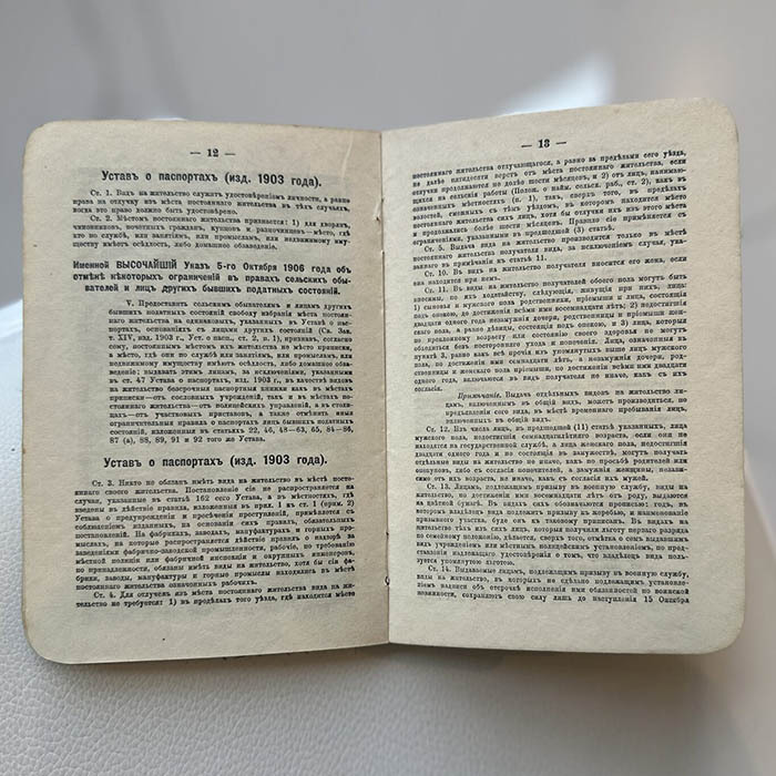 Passport book of the beginning of the XX century