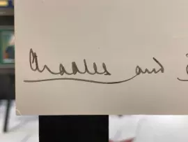 Поздравительная открытка, датируемая 1985 годом, с автографами принца Чарльза и принцессы Дианы