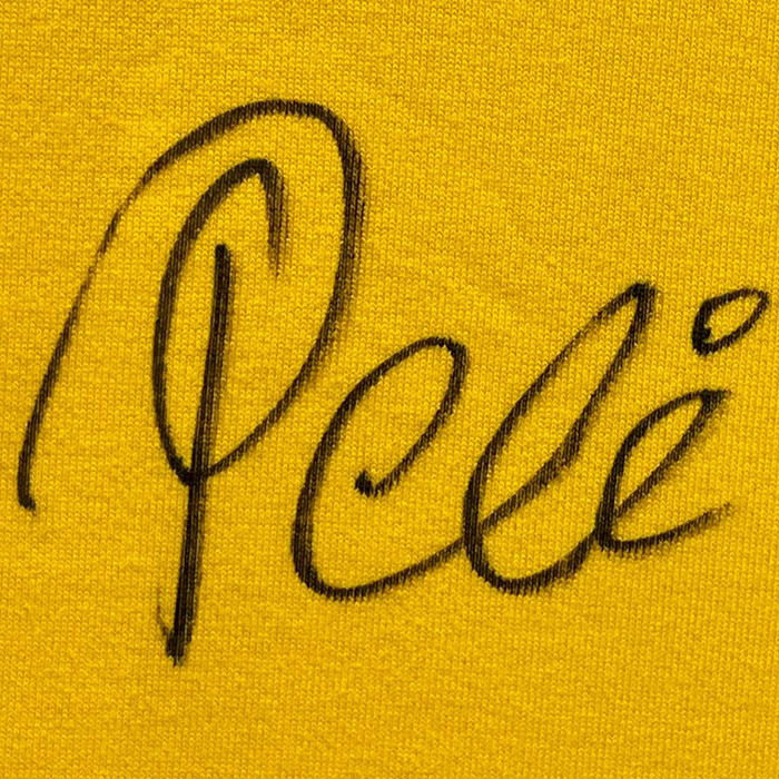 Retro Brazil national team T-shirt with Pele's autograph