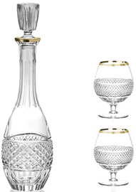 Peterhof crystal cognac set for 2 persons
