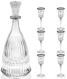 Barcelona crystal vodka set for 6 people
