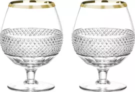 Set of Peterhof cognac crystal glasses for 2 persons