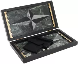 Нарды из мрамора и змеевика "Звезда" Златоуст