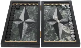 Нарды из мрамора и змеевика "Звезда" Златоуст