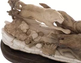 Композиция с ножом из бивня мамонта "Волки"