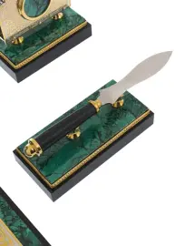 Письменный набор "Державный" из малахита, Златоуст Письменный набор "Державный" из малахита, Златоуст