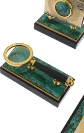 Письменный набор "Державный" из малахита, Златоуст Письменный набор "Державный" из малахита, Златоуст