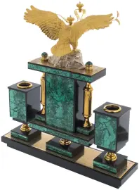 Письменный набор "Державный" из малахита, Златоуст Письменный набор "Державный" из малахита, Златоуст