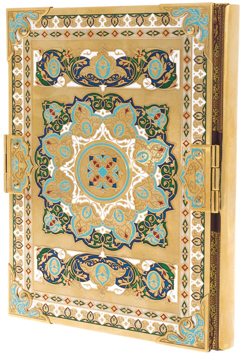 Gift book in the "Omar Khayyam" salary with enamels, turquoise, and cubic zirconia