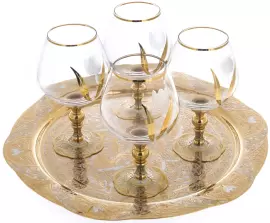 Набор для коньяка "Тюльпаны" на 4 персоны, Златоуст