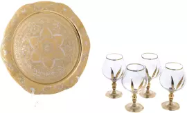 Набор для коньяка "Тюльпаны" на 4 персоны, Златоуст