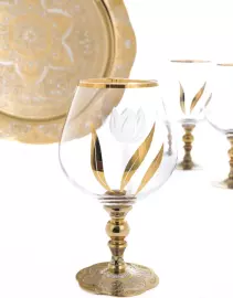 Набор для коньяка "Тюльпаны" на 4 персоны, Златоуст