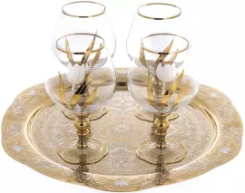Набор для коньяка "Тюльпаны" на 4 персоны, Златоуст