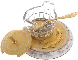 Икорница с крышкой "Кадка" Златоуст Икорница с крышкой "Кадка" Златоуст