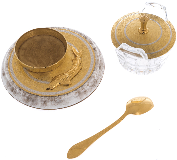 Икорница с крышкой "Кадка" Златоуст