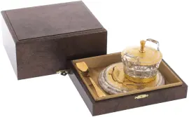 Икорница с крышкой "Кадка" Златоуст Икорница с крышкой "Кадка" Златоуст